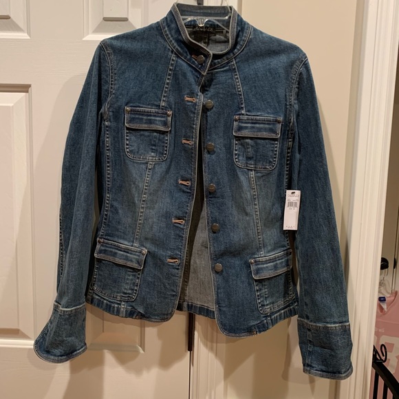 New Tahari Denim Jacket Fitted M $280 - Picture 8 of 8